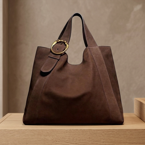 Bolso de Mano de Cuero Genuino para Mujer BS INTERNATIONAL, con Cierre de Cremallera, Correa para el Hombro, Estilo Moderno, Duradero, con Patrón de Lichee, Color Marrón - Product Image 4