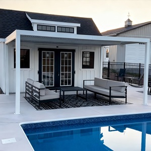 Pergola bioclimatique motorisée en aluminium imperméable avec pare-soleil et toit résistant à la pluie pour balcon et jardin - Product Image 1