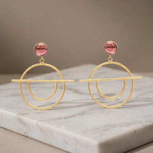 Boucles d'oreilles ethniques en perles pour enfants en acier inoxydable plaqué or rose - Product Image 3