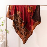 Châle d'automne en soie de mûrier véritable, style musulman, haut de gamme, jacquard double face, vintage, style chinois