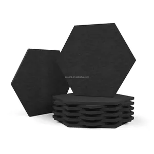 Haxagon Geluiddichte Schuimpanelen Geluiddempende Wandpanelen Met Hoge Dichtheid Voor Thuisstudio-Kantoor Zwart