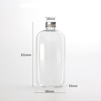 Vide 350ml 12oz jetable carré plat infusion à froid café PET tasse lait Boba thé jus bouteille en plastique transparente avec couvercle en argent