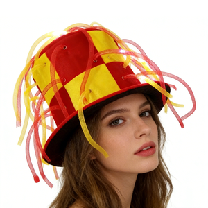 <span class=keywords><strong>Sombrero</strong></span> de copa de fiesta <span class=keywords><strong>loco</strong></span> intermitente LED rojo amarillo <span class=keywords><strong>carnaval</strong></span> con tubos MHH128 - Product Image 3