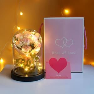 Cadeau de la Saint-Valentin, du Nouvel An chinois, bouquet de roses recouvert de plastique, cadeau d'anniversaire, confession pour petite amie, cadeau écologique, LED nocturne - Product Image 4
