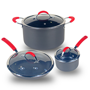 Amazon vendita calda <span class=keywords><strong>tefal</strong></span> 6 pezzi di alluminio duro ossidazione set di pentole antiaderenti set di pentole, pentole e padelle - Product Image 1