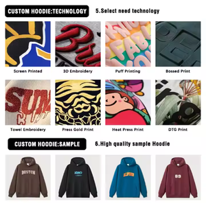 Dropshipping Sweat à capuche vierge en coton de haute qualité Logo personnalisé Chaud Épais Surdimensionné Double Couche Streetwear Double Couche à capuche - Product Image 3