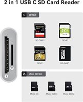 Adaptador de Lector de Tarjetas SD USB C, Ranuras Dobles USB-C/Tipo C, Alta Velocidad, Compatible con Portátiles, Lector de Tarjetas de Memoria Resistente al Fuego, Plug and Play