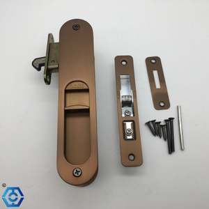 Serrure de porte coulissante en alliage de zinc brun avec indicateur pour cuivre de porte de salle de bain - Product Image 2