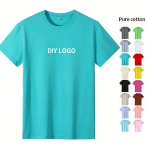 T-shirt 2024 de haute qualité, t-shirt décontracté uni pour homme, t-shirt personnalisé, impression sérigraphique, logo brodé, t-shirt en coton - Product Image 1
