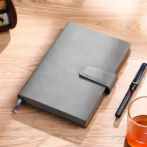 Customized A4 A5 Luxury Diary Genuine Leather Sew Binding Lay Flat Journal Notebook With Metal Logo Embossed Engraved Note Books