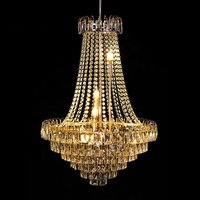 Lampe de mariage pour banquet d'hôtel de luxe Éclairage de mariage de haute qualité Bar de glace doré Lustre en cristal perlé