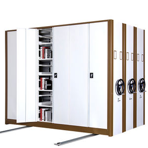 <span class=keywords><strong>Armoire</strong></span> de bibliothèque mobile en métal compacte moderne système d'étagères coulissantes classeurs d'archives pour la maison bureau école acier - Product Image 3