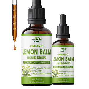 Extracto Líquido de Hoja de Balsamo de Limón Orgánico de Marca Privada OEM, Gotas para Calma, Estado de Ánimo y Relajación, Suplemento de Tintura de Balsamo de Limón - Product Image 1