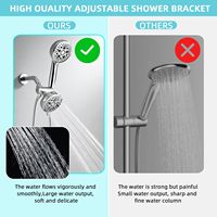 Système de douche moderne noir mat avec double pommeau, douchette à main, pommeau de douche pluie haute pression, fixation murale et flexible tuyau de douche 7