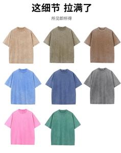 T-shirt noir vintage personnalisé délavé à l'acide pour hommes en coton vieilli surdimensionné avec motif uni imprimé DTG du logo - Product Image 5