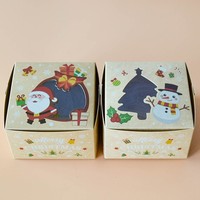 Caja de Regalo Navideña Pequeña Personalizada con Ventana Transparente, Envases de Papel para Dulces, Galletas, Chocolates y Golosinas Navideñas