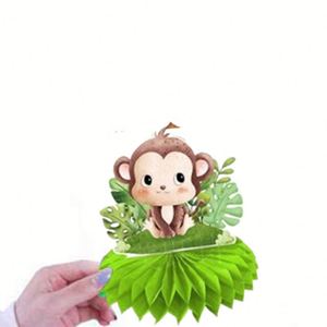 Décoration de table en papier nid d'abeille pour baptême 2024, thème animal, pour baby shower - Product Image 3