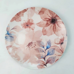 Assiettes en <span class=keywords><strong>porcelaine</strong></span> de 7/8/9 pouces Plaques d'impression colorées pleine fleur Assiette à dîner en céramique de luxe au beau design - Product Image 3