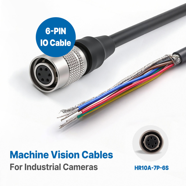 MV-ACP-H6p-open-ST China Standard 6-pin Hirose Power and I/O Camera Cable for Industrial Cameras