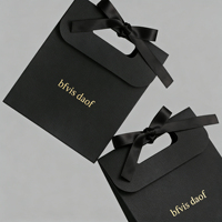 Sacs cadeaux en papier avec logo or personnalisé et poignée en satin - Emballage de luxe multicolore pour bijoux et cadeaux