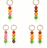 Groothandel kleurrijke hars fruit kralen tasbedel geassorteerde mini simulatie fruit kralen tasbedel sleutelhanger tas hanger accessoire