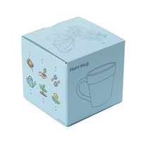 Boîte en carton ondulé écologique, recyclable, bleue, avec lamination mate, solution d'emballage haut de gamme pour le stockage de tasses à plantes, vente en gros