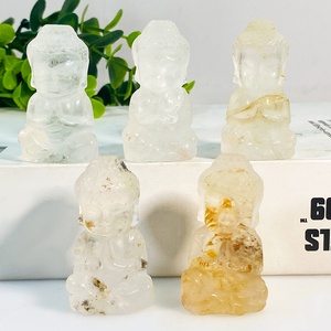 Hotsale naturel de haute qualité sculpté à la main matériaux mixtes petites sculptures de <span class=keywords><strong>bouddha</strong></span> rose rêve améthyste guérisseur doré pour la décoration - Product Image 3