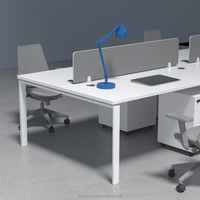 Poste de travail informatique moderne pour 2 personnes avec cloison en acier pour centre d'appels