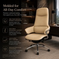 Chaise de bureau exécutive à dossier haut en fibre de carbone, chaise pivotante ergonomique en cuir pour bureau de PDG et salle de conférence, hauteur 1310 mm