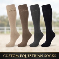 Chaussettes d'équitation personnalisées multicolores, chaussettes de monte colorées personnalisées, chaussettes hautes jusqu'au genou, chaussettes de performance professionnelles pour chevaux