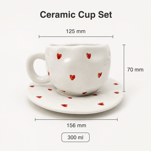Factory Hot Selling 300ML Handmade Painting Ceramic Mug Ceramic Coffee <b>Cup</b> <b>Set</b> Irregular <b>Cup</b> With Plate for Gife - Product Image 2
