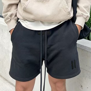 Shorts Essentiels <span class=keywords><strong>Fear</strong></span> Personnalisés Unis 100% Coton Teint à la Cire Lavé 420GSM Shorts Homme Vintage Rétro Mi-Cuisse Lourd - Product Image 2
