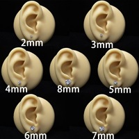 Pendientes de circonita cúbica de moda 2026, de acero inoxidable OEM, con engaste de 4 puntas, 5 tamaños, joyería de lujo, venta al por mayor a granel, EE. UU., Reino Unido, Canadá