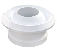 Diffuseur de plafond rond en plastique ABS avec buse de jet - Grille de ventilation réglable pour bureau, hôtel et systèmes CVC