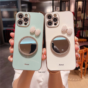 Keysion — <span class=keywords><strong>coque</strong></span> de téléphone portable de marque, verre trempé, miroir, perle, étui de maquillage, pour Samsung A70 <span class=keywords><strong>S21</strong></span> <span class=keywords><strong>Ultra</strong></span> 5g - Product Image 4