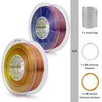 Filament PLA tricolore soyeux ZIRO 3 en 1 Filament Pla 3d en soie tricolore 1kg 1.75mm produit en plastique d'imprimante Pla 3d en soie magique