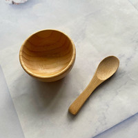 Petit bol mélangeur de masque en bambou écologique avec cuillère à spatule