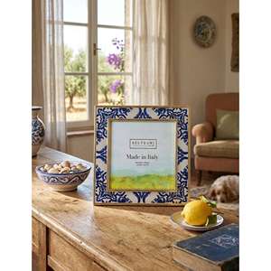Beltrami <b>Photo</b> <b>Frame</b> <b>4x4</b> Inch Silver Plated Gold Enamel Decorative Metal Picture <b>Frame</b> Made in Italy - Product Image 2