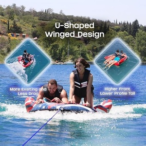 PVC Inflatable <b>Towable</b> Tubes for Boating 2 Person 65*69*0.2 Inch Water Tubes for Boats to Pull Safety Inflatable Boat Tubes - Product Image 3