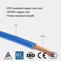 Fil de construction en cuivre massif H05V U, isolé en PVC, 300-500V, câble électrique monobrin