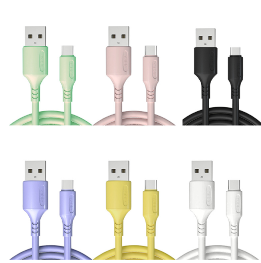 New Macaron Color Usb Data Cable Liquid Silicone Data Cable TYPE-C Fast Charge for Android