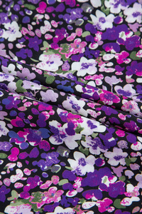 Blus Wanita Grosir Dear-Lover, Model Bohemian, Warna Ungu Motif Bunga, Kerah V Terbelah, Lengan Bubble, Gaya <span class=keywords><strong>Boho</strong></span> - Product Image 2