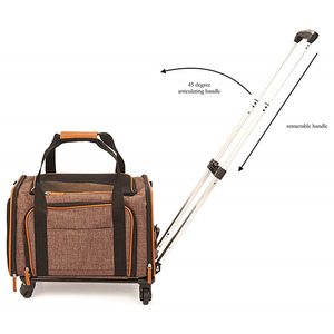 Hãng hàng không được phê duyệt tốt nhất lớn trên bánh xe đẩy xe đẩy vật nuôi cán Túi vật nuôi chó mèo tàu sân bay với bánh xe biểu tượng tùy chỉnh - Product Image 6