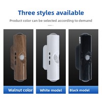 Veilleuse murale moderne minimaliste à double œil de chat, à détection de mouvement, LED RGB, éclairage d'ambiance pour cuisine