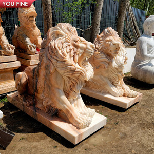 Lifize marmo che cammina leone scultura di pietra statua di leone <span class=keywords><strong>per</strong></span> il <span class=keywords><strong>giardino</strong></span> - Product Image 4