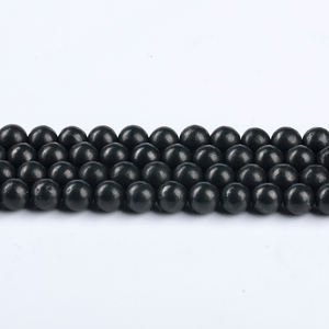 Perle Sfuse Rotonde in <span class=keywords><strong>Shungite</strong></span> Russa Naturale Accessori 6 8 10 12MM <span class=keywords><strong>Pietre</strong></span> Preziose Misura a Scelta per Creazione Gioielli Uomo Donna - Product Image 2