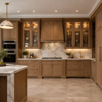 Ensemble d'armoires de cuisine modulaires en chêne blanc de style Shaker moderne de luxe Apex avec îlot, rangement complet, écologique, ignifuge