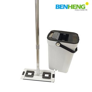Mopa Plana de Goma de Doble Cara con Sistema de Rebote Rápido y Cubo con 3 Compartimentos para Separación de Agua Limpia y Sucia, la Más Vendida - Product Image 1