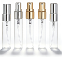Flacon pulvérisateur de parfum en verre 2ml-10ml avec capuchons métalliques brillants, rechargeable, pour coffrets d'échantillons de boutiques de beauté