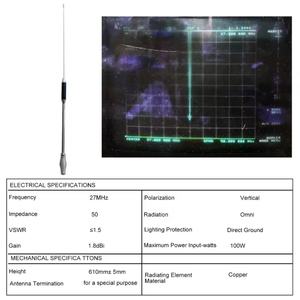 Antenne mobile CB pour voiture, longueur 61 cm/60 cm, 1,8 dB, UHF, montage magnétique, câble coaxial de 5 mètres, gain élevé, pliable, 2782/2732 - Product Image 3
